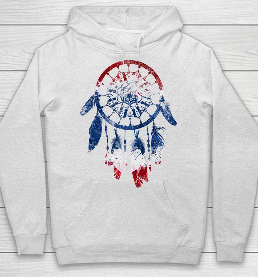 Patriotic Dream Catcher Red White Blue Native American Hoodie