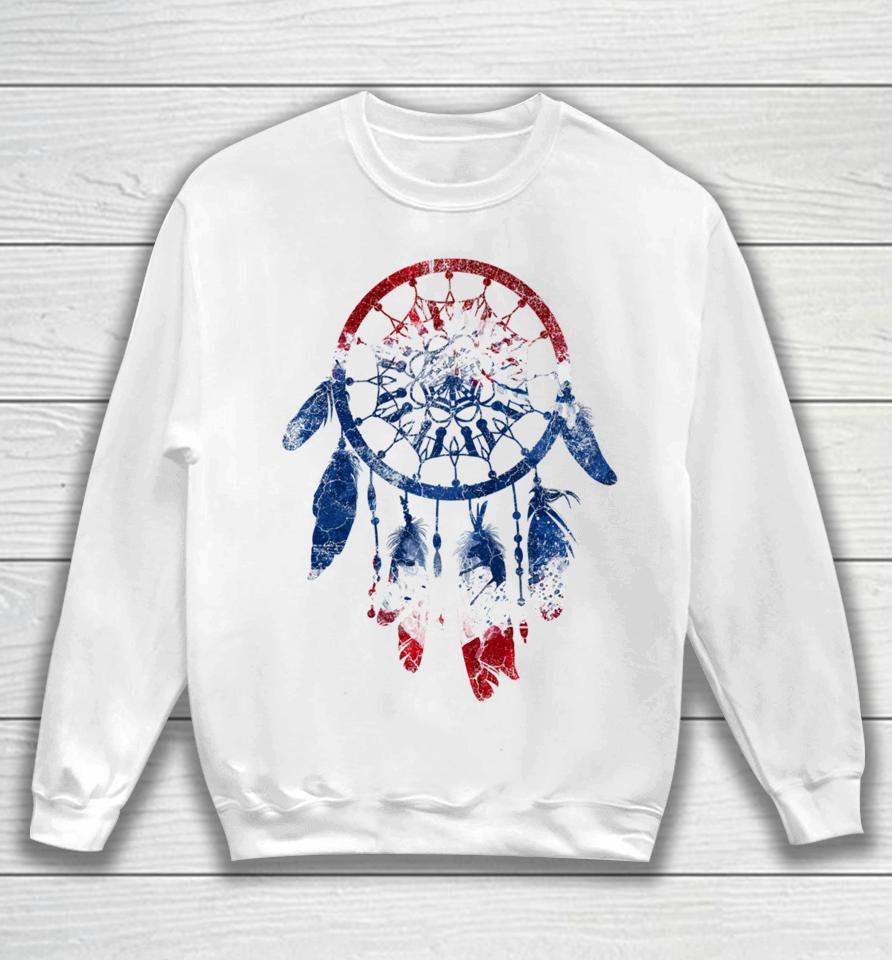 Patriotic Dream Catcher Red White Blue Native American Sweatshirt