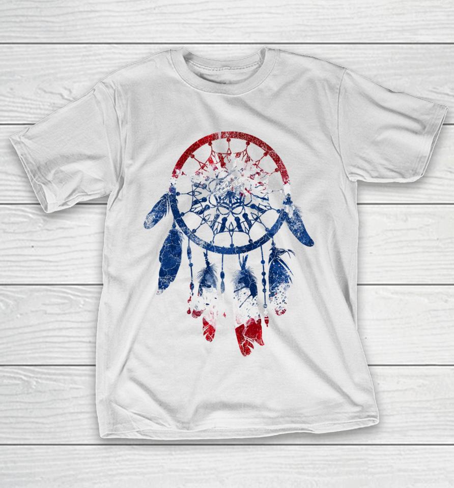 Patriotic Dream Catcher Red White Blue Native American T-Shirt