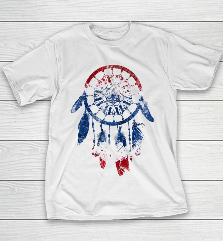 Patriotic Dream Catcher Red White Blue Native American Youth T-Shirt