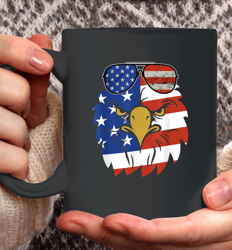 Patriotic Eagle Tee - 4Th Of July Sunglass Usa American Flag Coffee Mug