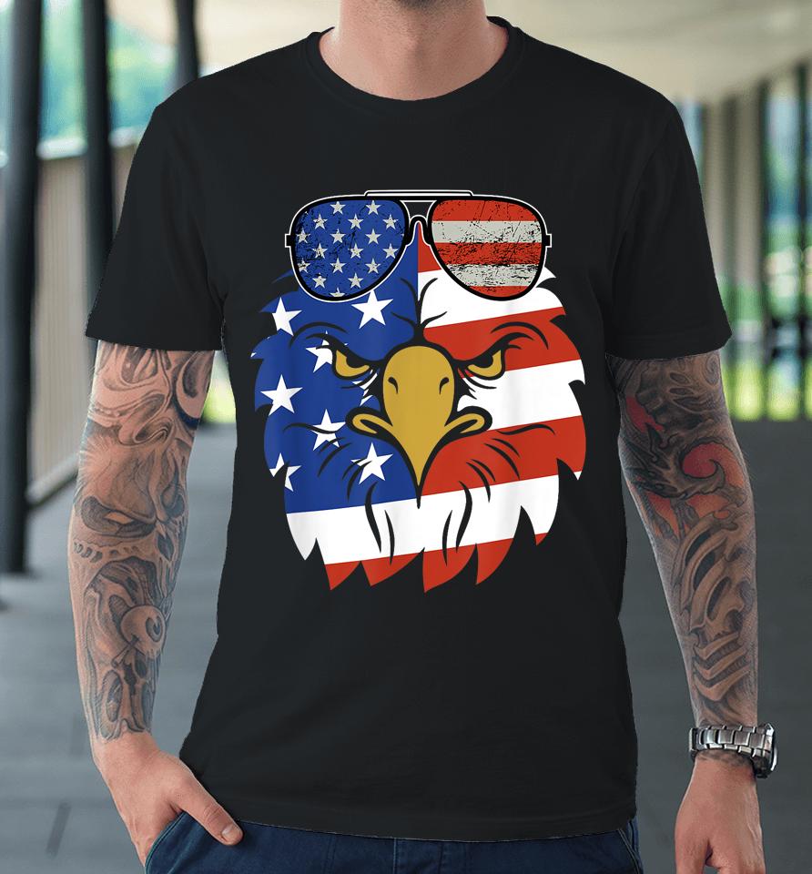 Patriotic Eagle Tee - 4Th Of July Sunglass Usa American Flag Premium T-Shirt