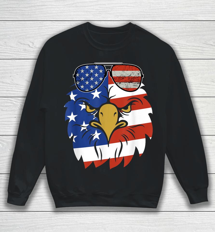 Patriotic Eagle Tee - 4Th Of July Sunglass Usa American Flag Sweatshirt