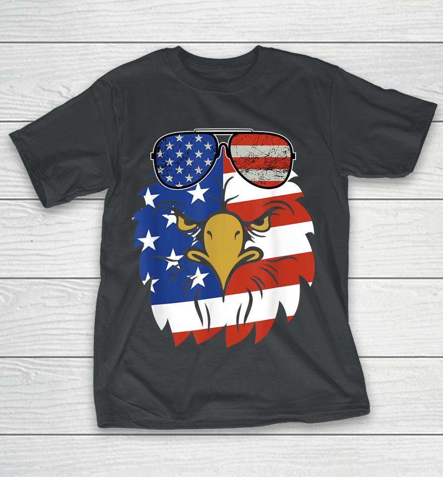 Patriotic Eagle Tee - 4Th Of July Sunglass Usa American Flag T-Shirt