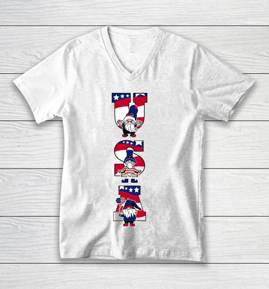 Patriotic Gnomes 4Th Of July With Unisex V-Neck T-Shirt