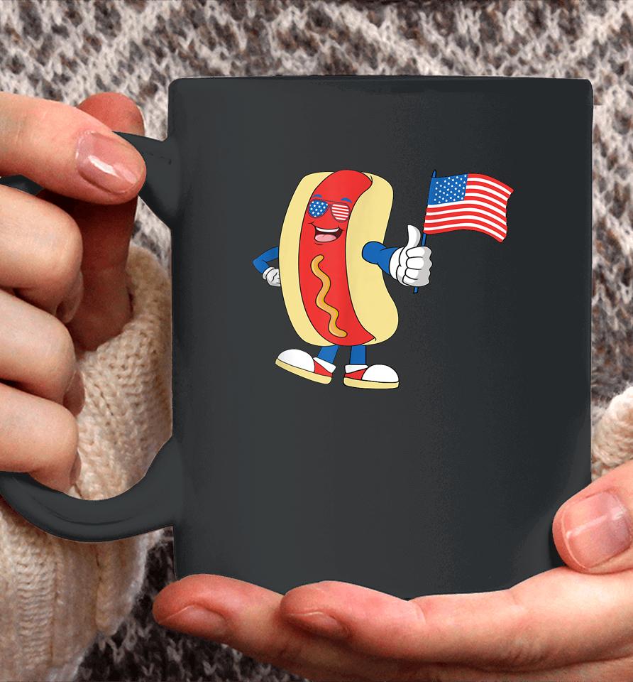Patriotic Hot Dog American Flag Usa Funny 4Th Of July Fourth Coffee Mug