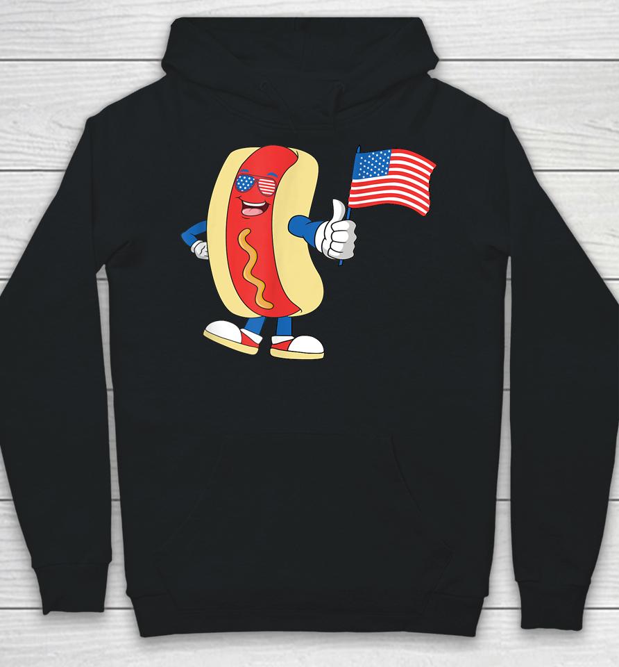 Patriotic Hot Dog American Flag Usa Funny 4Th Of July Fourth Hoodie