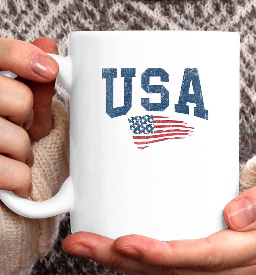 Patriotic Usa Shirt Women Men Kids Distressed American Flag Coffee Mug