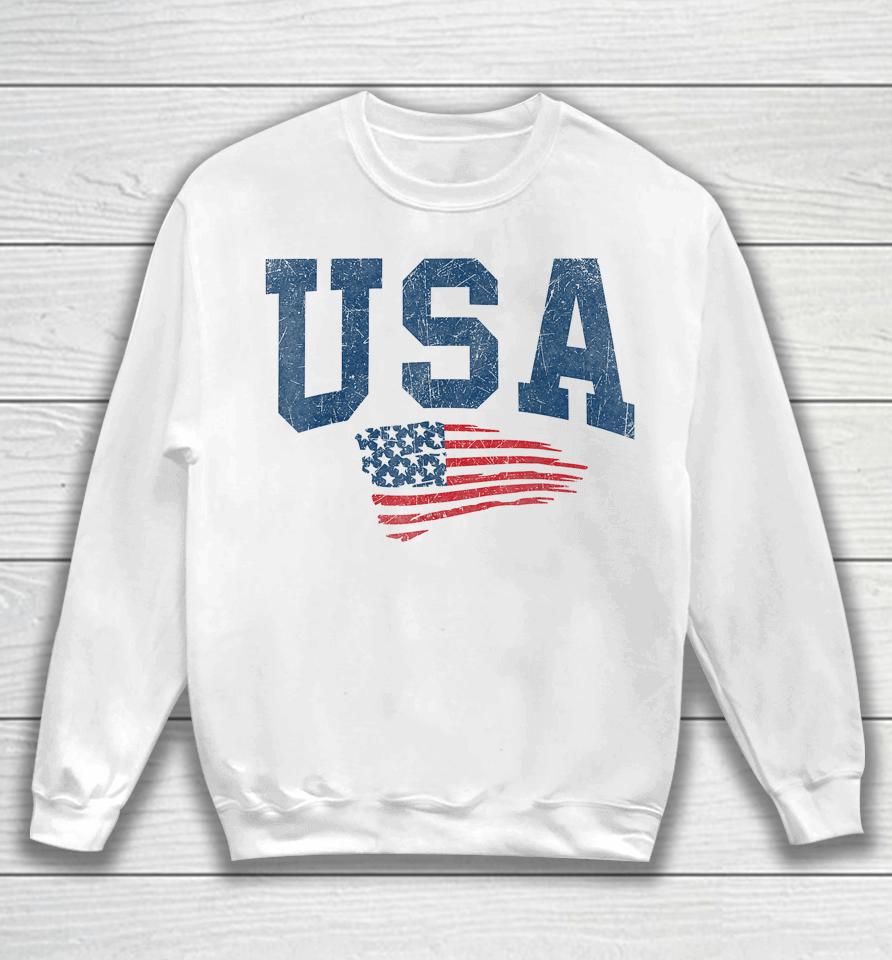Patriotic Usa Shirt Women Men Kids Distressed American Flag Sweatshirt