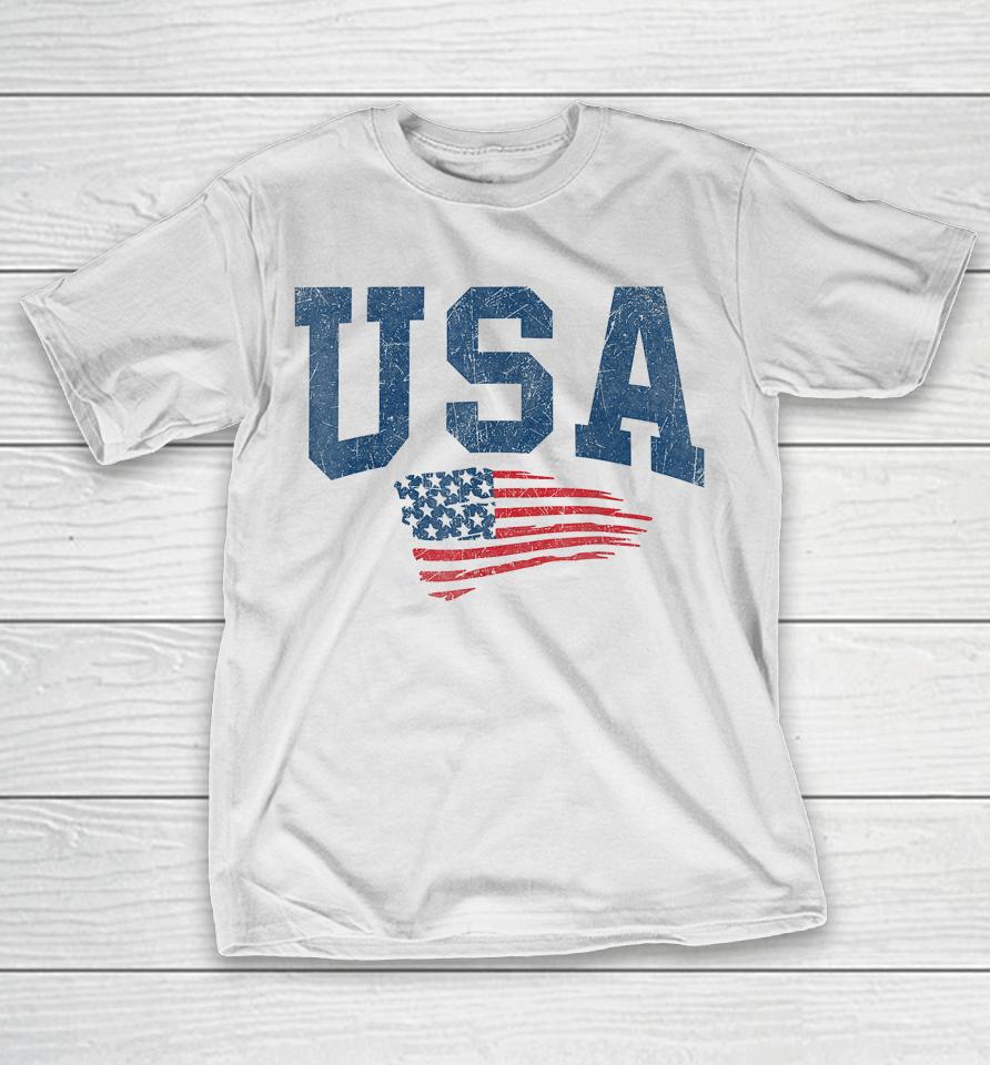 Patriotic Usa Shirt Women Men Kids Distressed American Flag T-Shirt