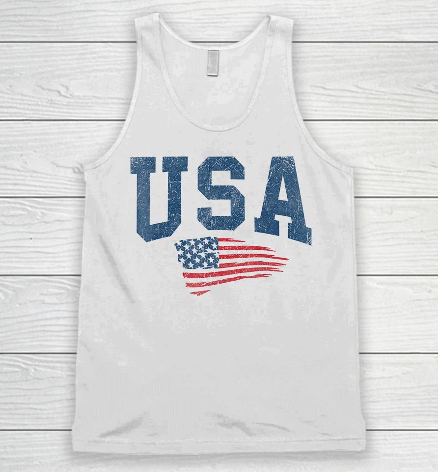 Patriotic Usa Shirt Women Men Kids Distressed American Flag Unisex Tank Top