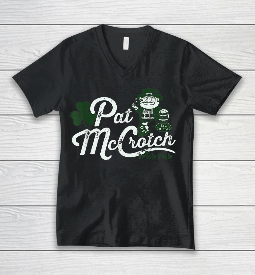 Pats Mccrotch Irish Pub Leprechaun St Patricks Day Unisex V-Neck T-Shirt