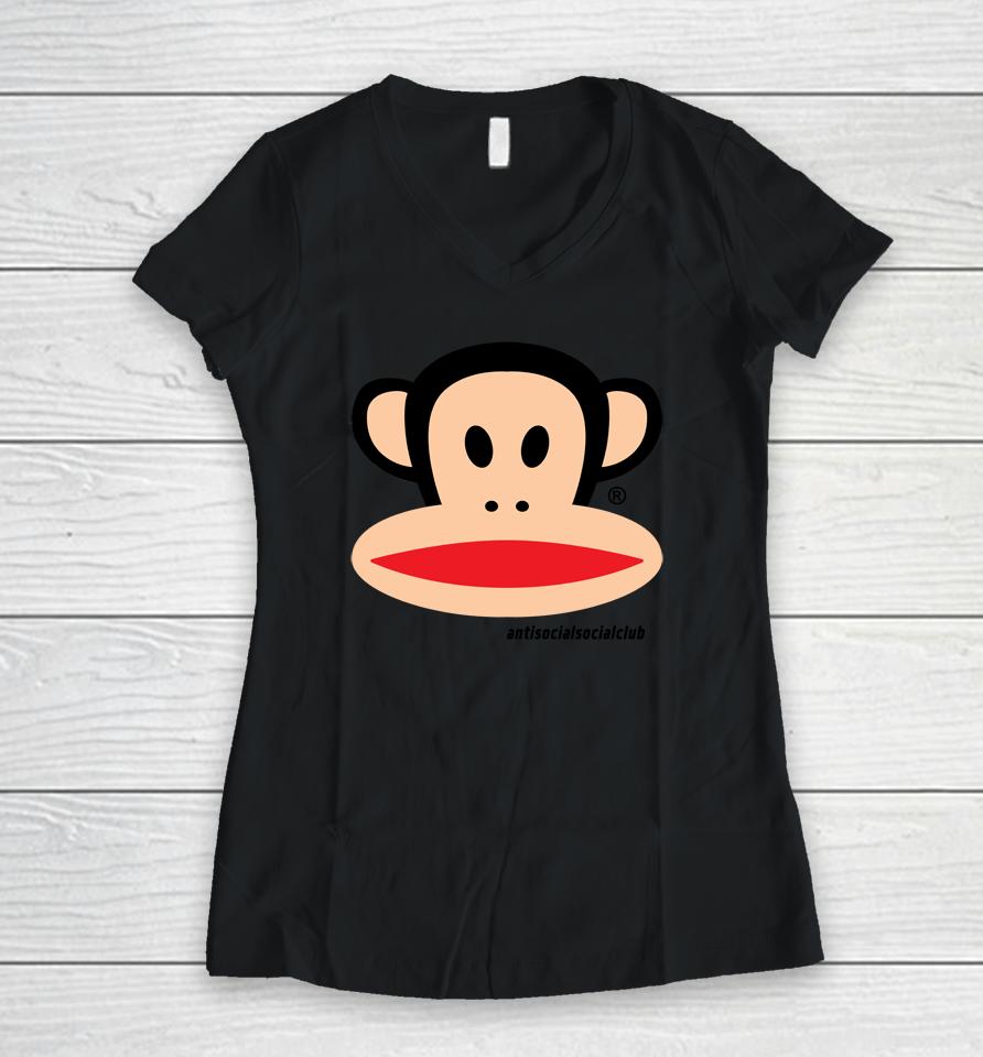 Paul Frank Ass Anti Social Social Club Women V-Neck T-Shirt