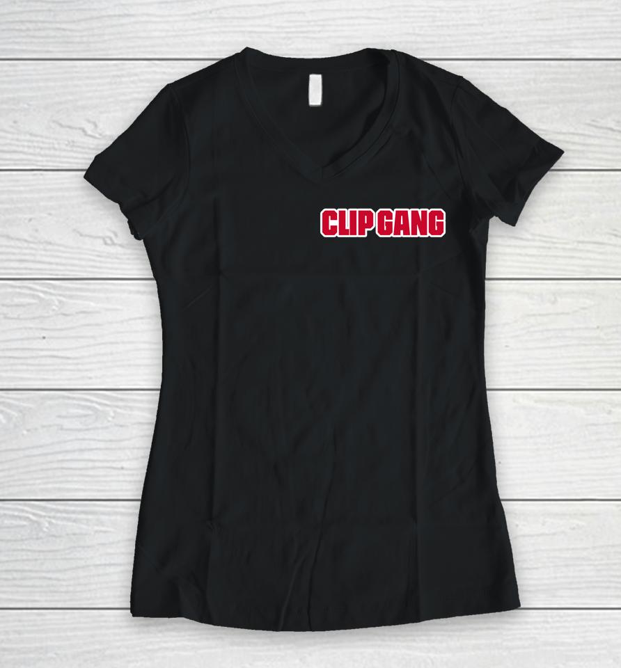 Paul George Wearing Clip Gang Women V-Neck T-Shirt
