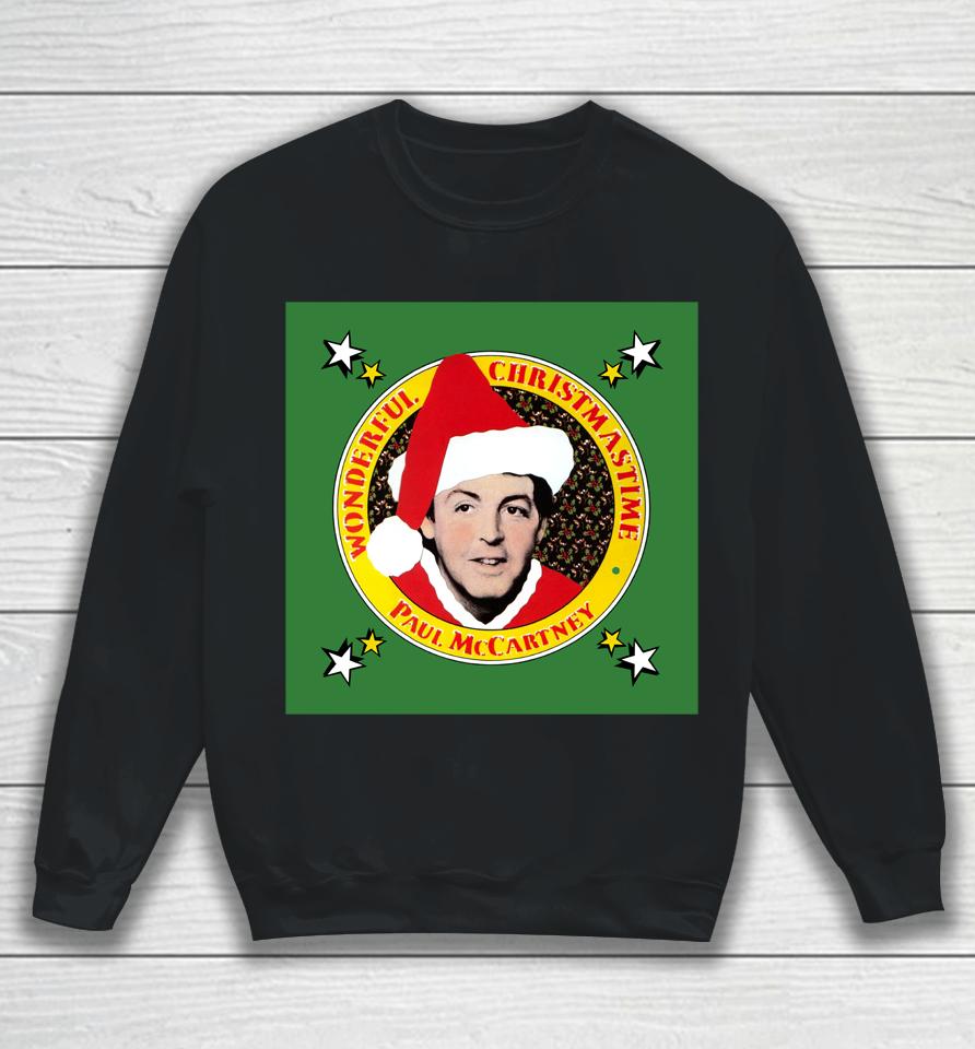 Paul Mccartney Wonderful Christmastime Album Cover Sweatshirt