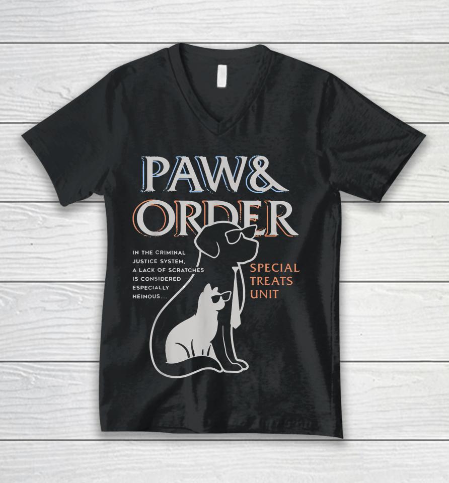 Paw And Order Special Feline Unit Pets Training Dog And Cat Unisex V-Neck T-Shirt