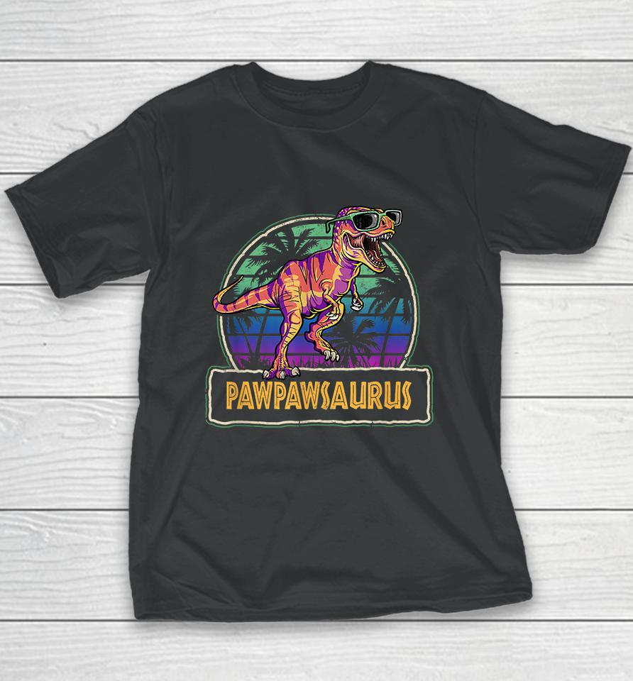 Pawpawsaurus T Rex Dinosaur Pawpaw Saurus Family Matching Youth T-Shirt