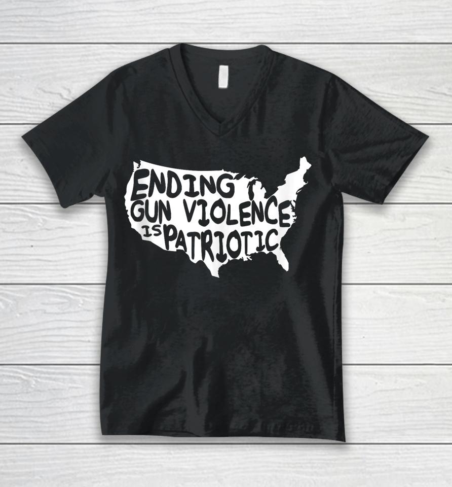 Peace Ending Gun Violence Is Patriotic Awareness Day Unisex V-Neck T-Shirt