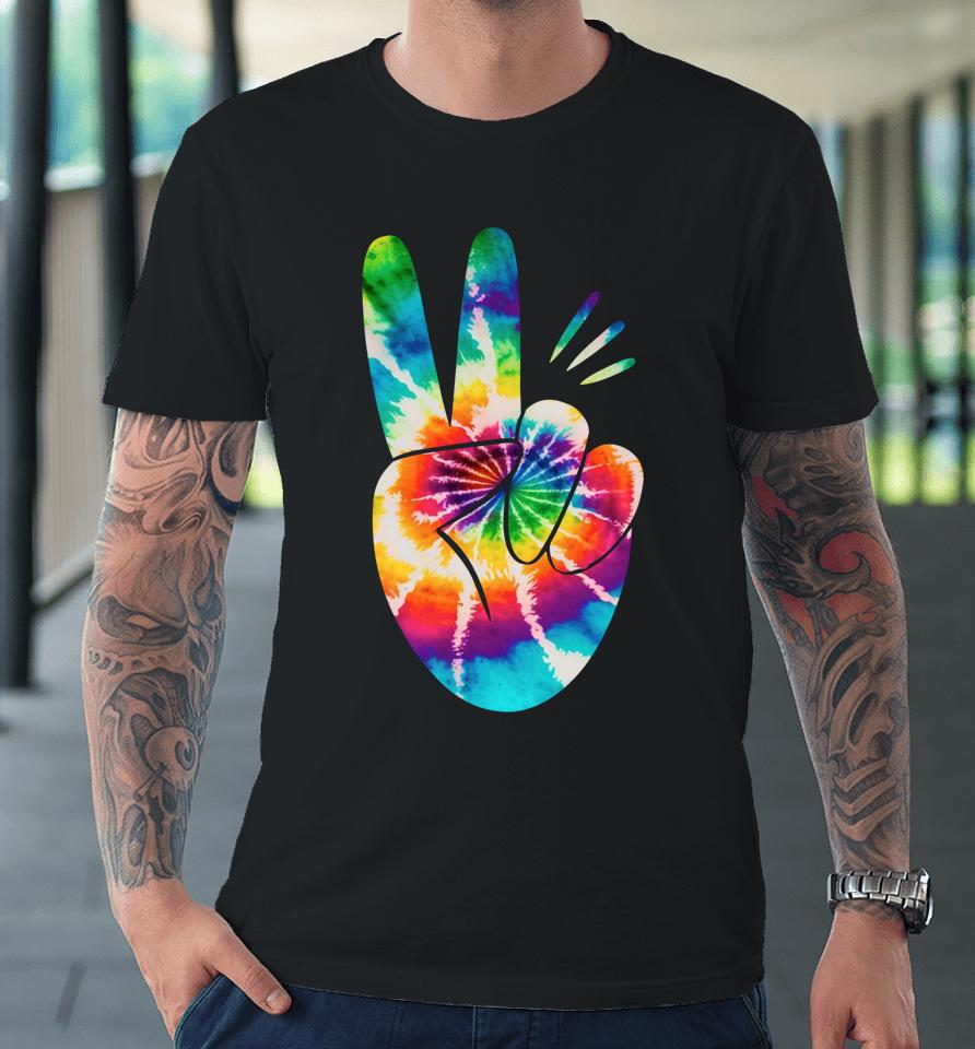 Peace Hand Tie Dye Design For Boys And Girls Premium T-Shirt