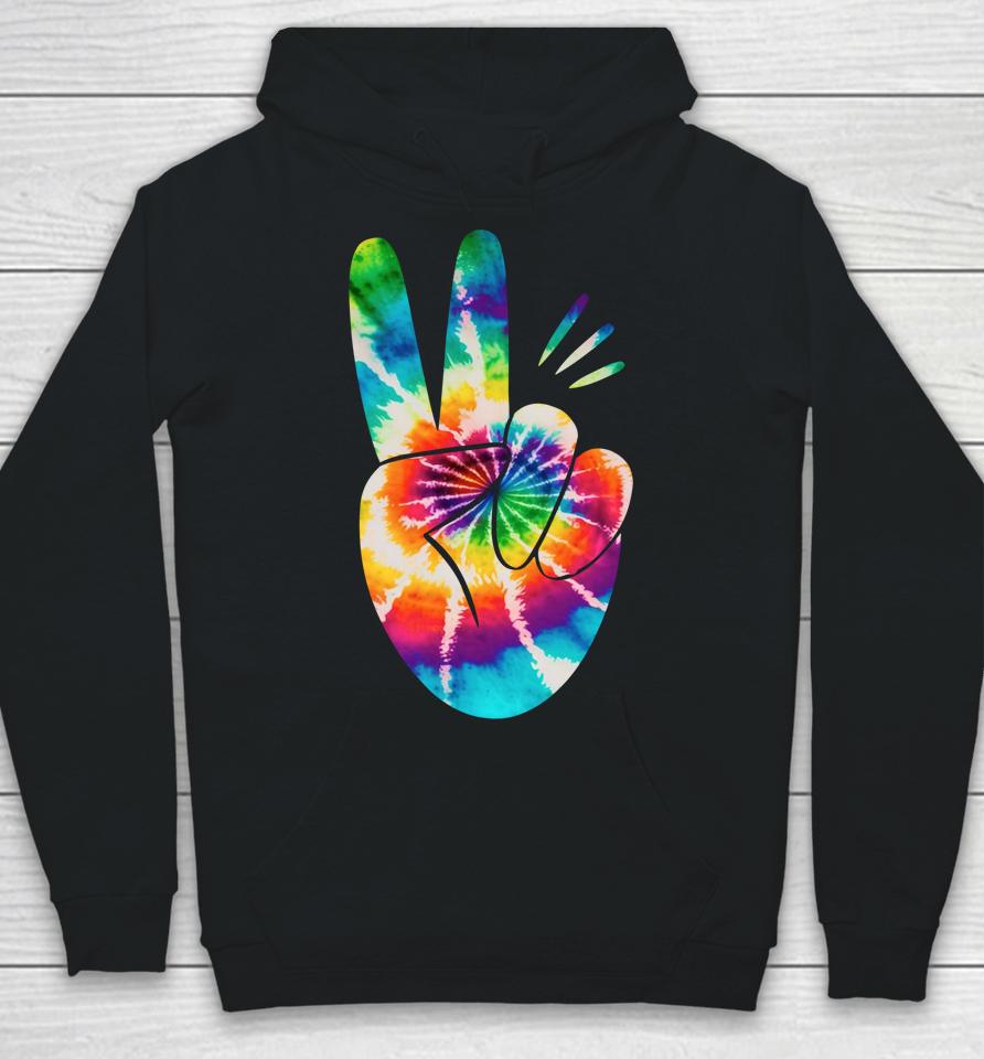 Peace Hand Tie Dye Design For Boys And Girls Hoodie