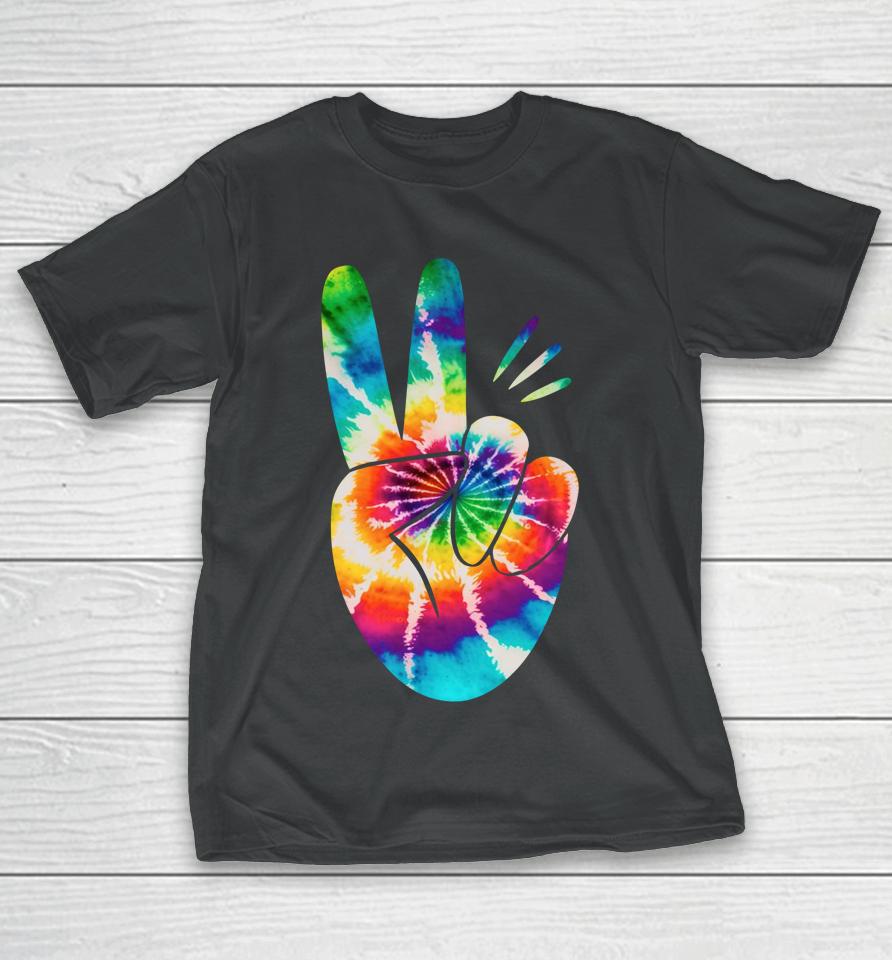 Peace Hand Tie Dye Design For Boys And Girls T-Shirt