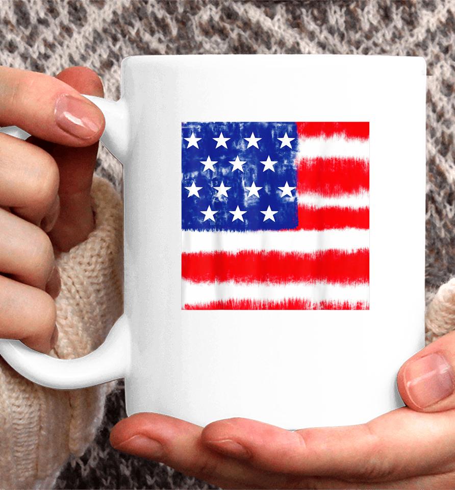 Peace Love America Sunflower Patriotic 4Th Of July Tie Dye Coffee Mug