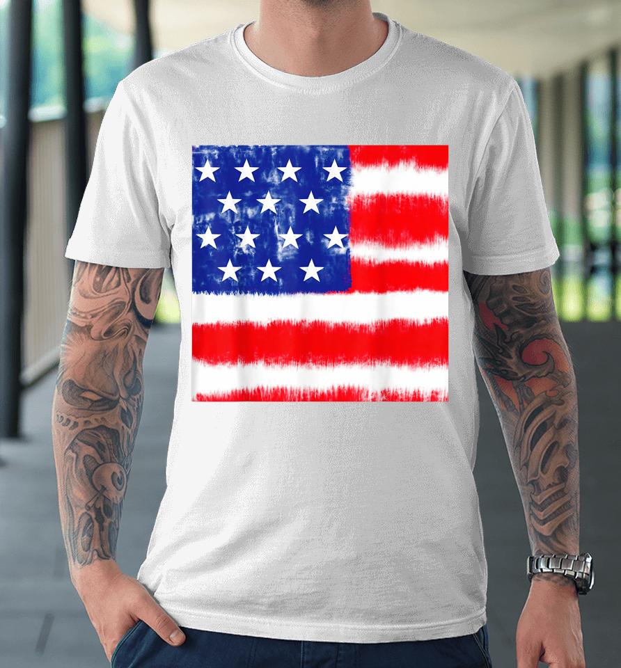 Peace Love America Sunflower Patriotic 4Th Of July Tie Dye Premium T-Shirt