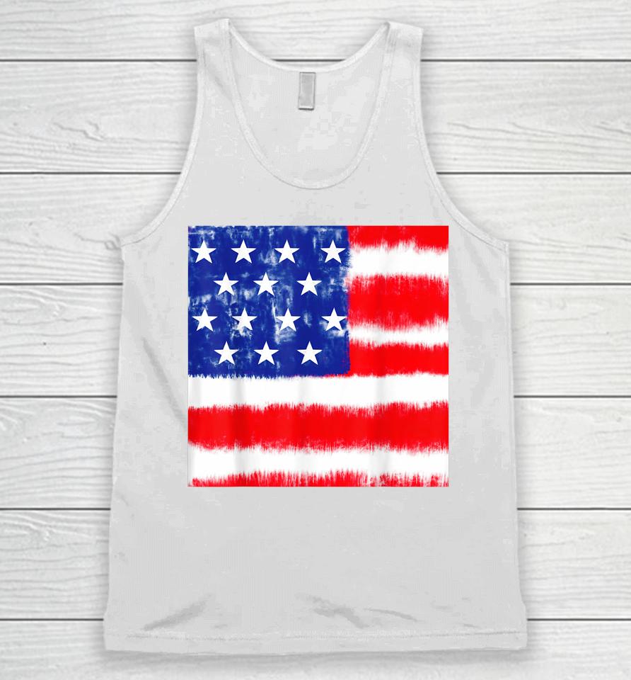 Peace Love America Sunflower Patriotic 4Th Of July Tie Dye Unisex Tank Top