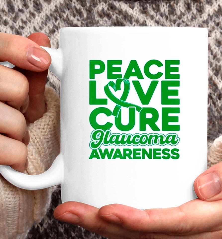 Peace Love Cure Glaucoma Awareness Coffee Mug