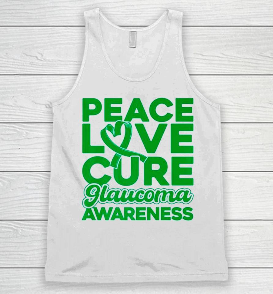 Peace Love Cure Glaucoma Awareness Unisex Tank Top