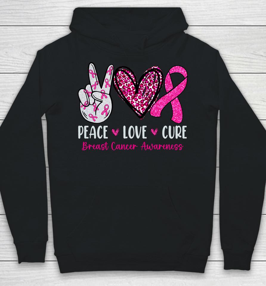 Peace Love Cure Shirt Pink Ribbon Breast Cancer Awareness Hoodie