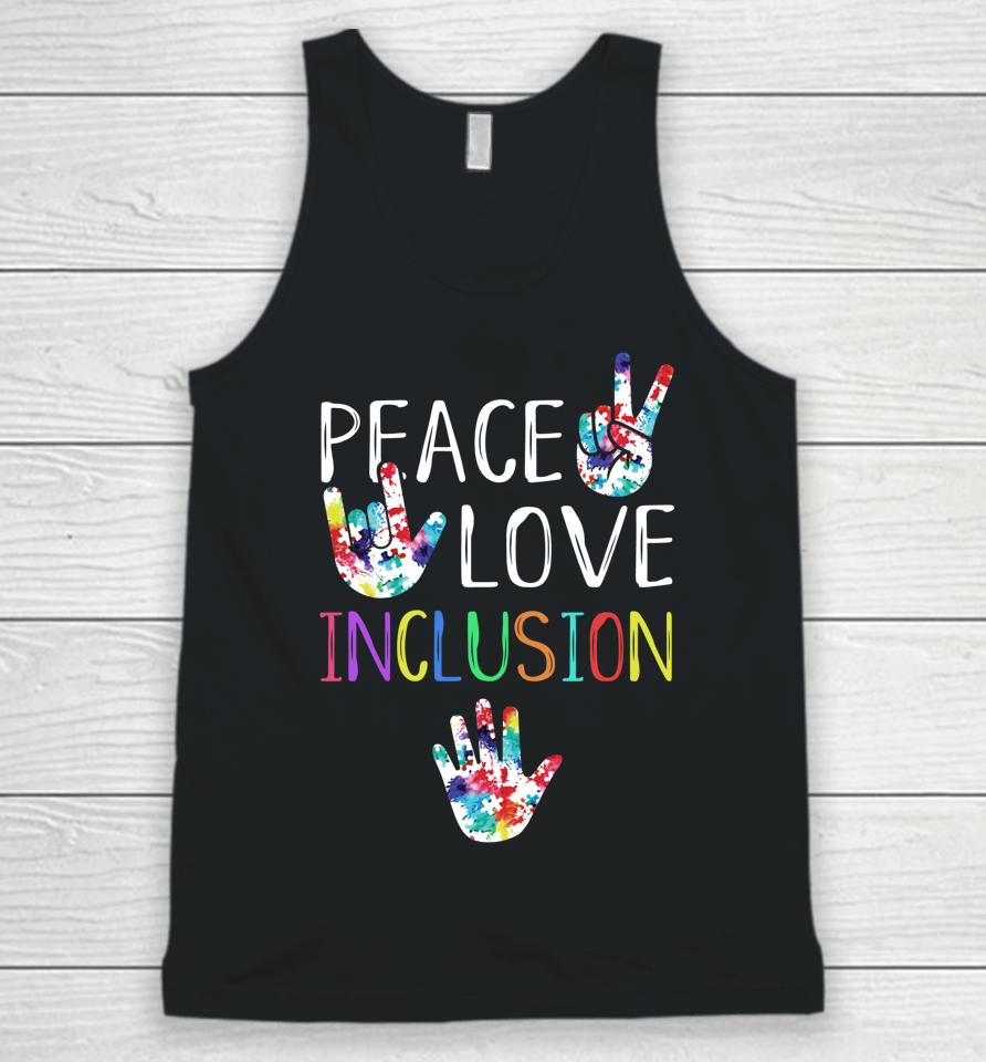 Peace Love Inclusion Unisex Tank Top