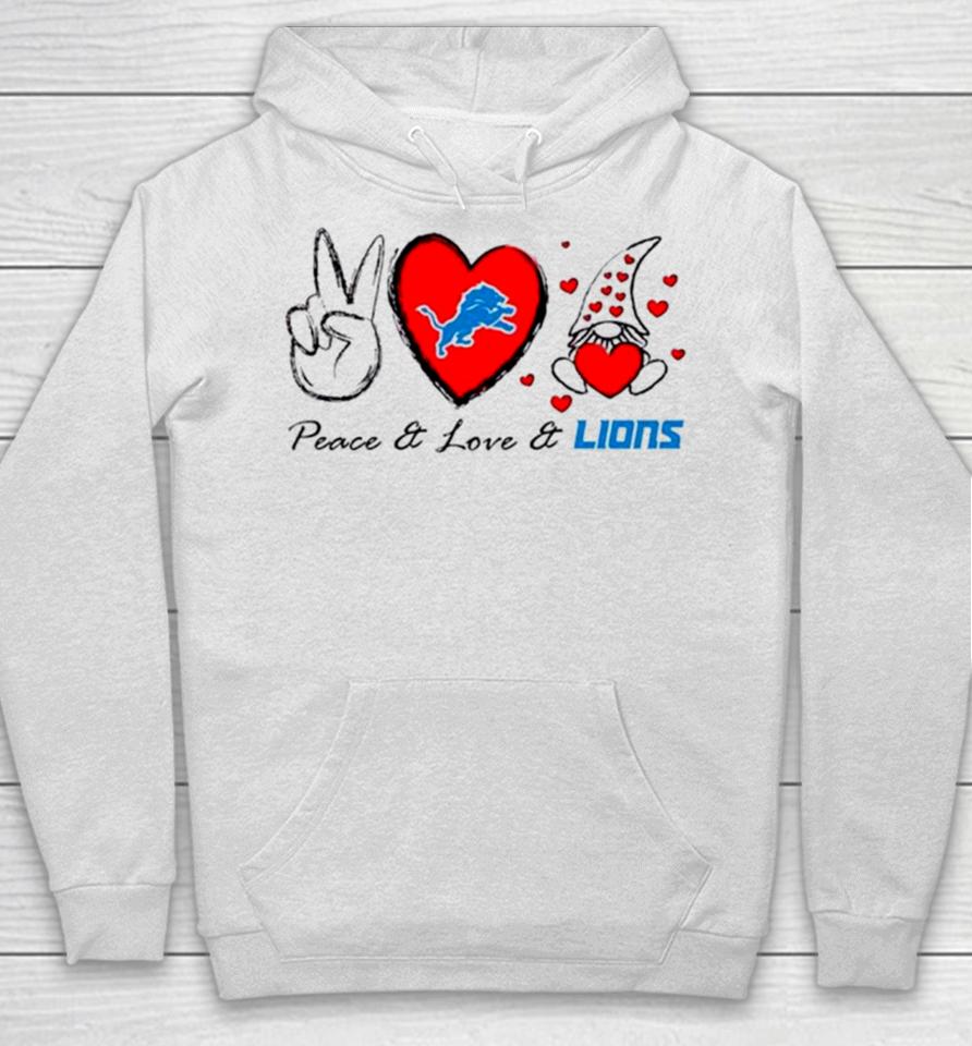 Peace Love Lions Heart With Gnome Hoodie