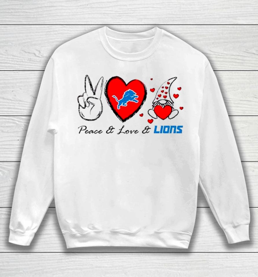 Peace Love Lions Heart With Gnome Sweatshirt