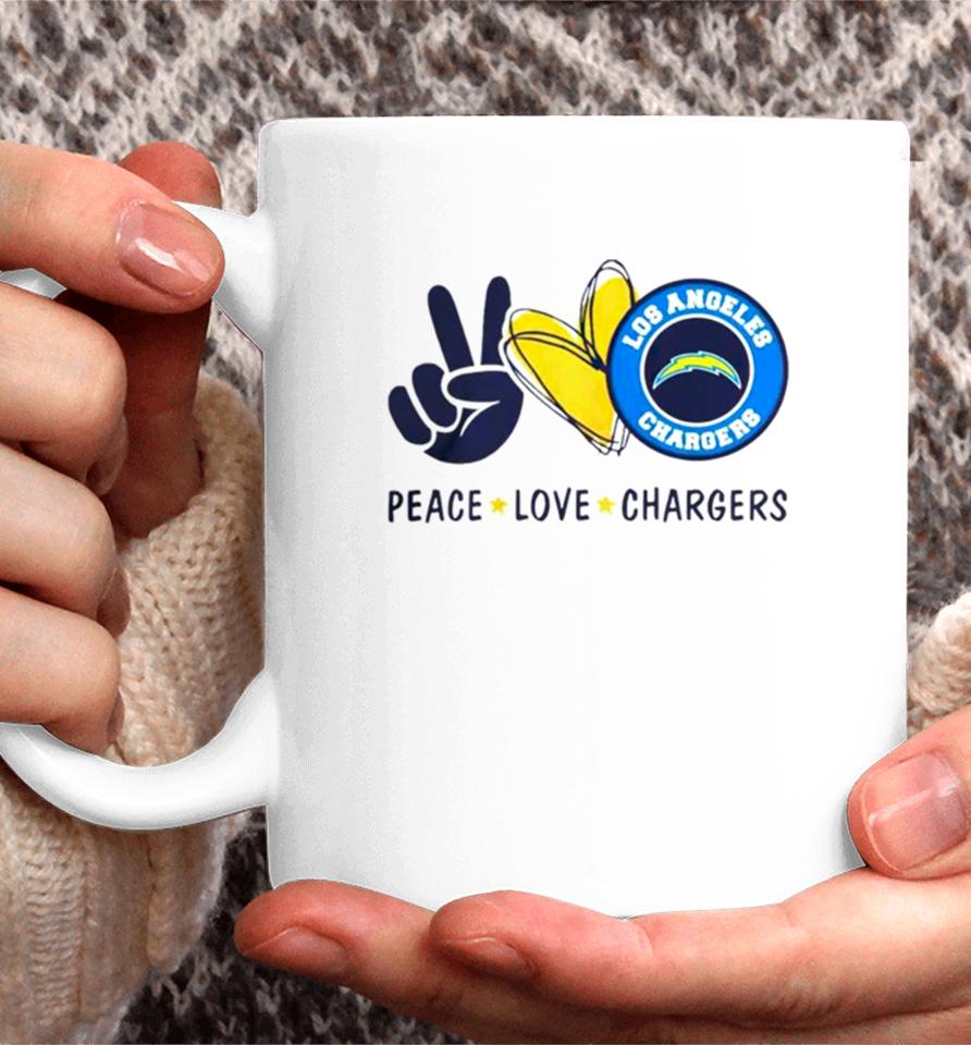Peace Love Los Angeles Chargers Logo 2024 Coffee Mug