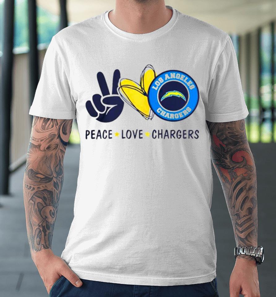 Peace Love Los Angeles Chargers Logo 2024 Premium T-Shirt