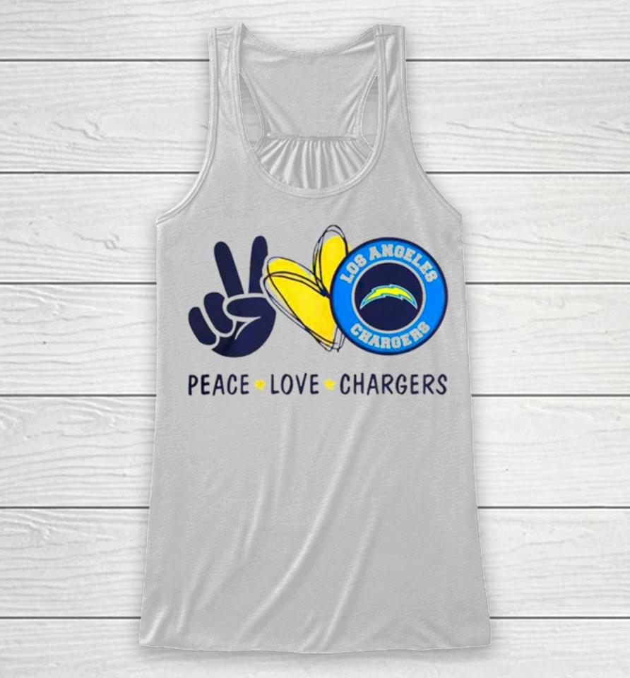 Peace Love Los Angeles Chargers Logo 2024 Racerback Tank
