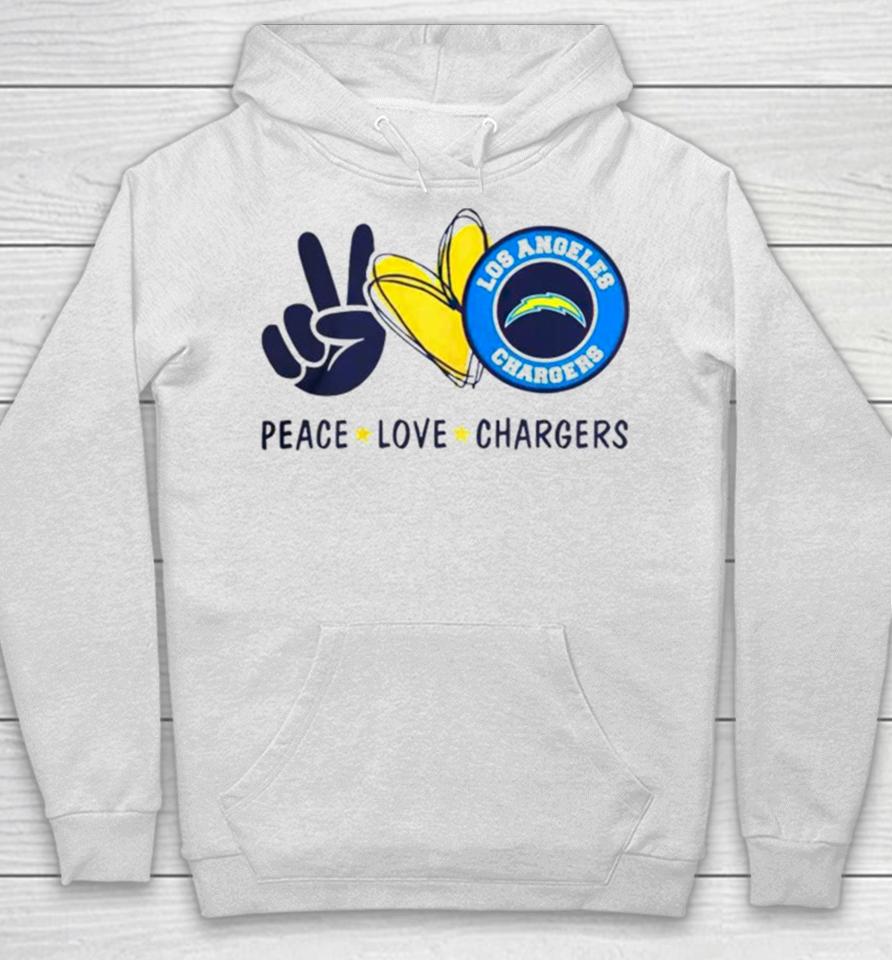 Peace Love Los Angeles Chargers Logo 2024 Hoodie