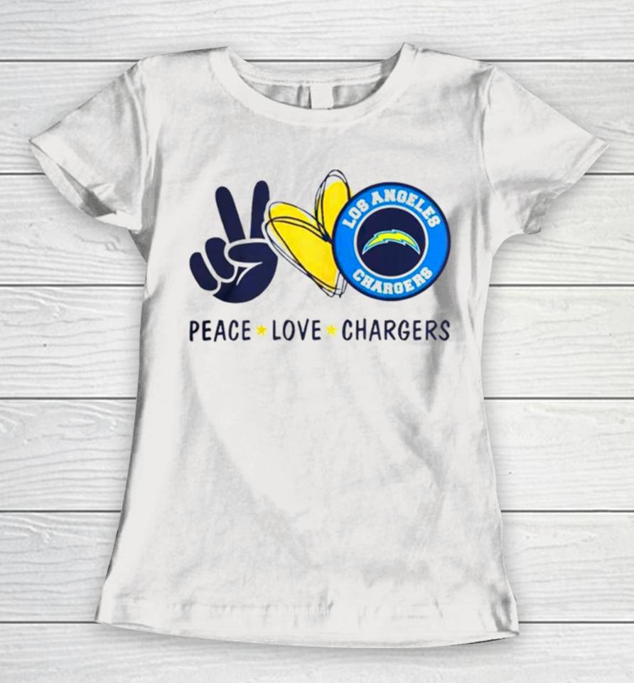 Peace Love Los Angeles Chargers Logo 2024 Women T-Shirt