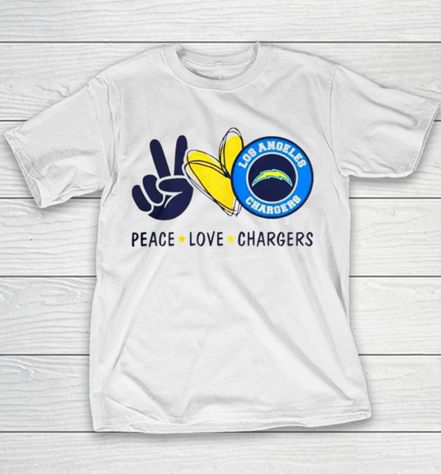 Peace Love Los Angeles Chargers Logo 2024 Youth T-Shirt