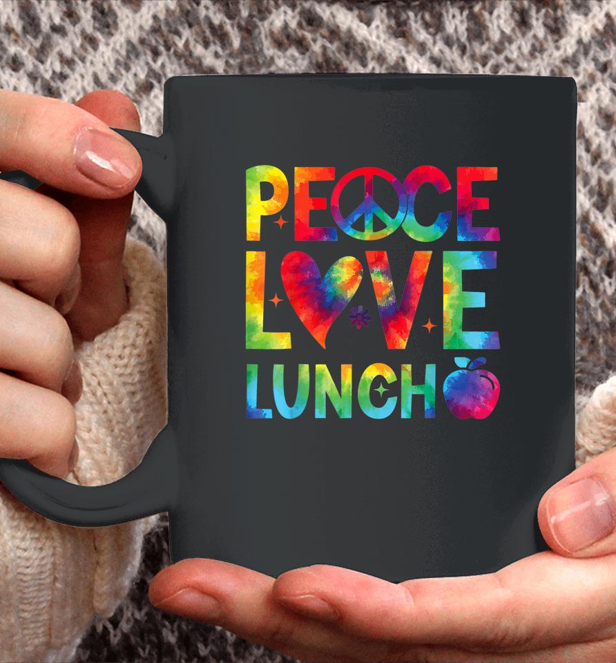 Peace Love Lunch Lady Retro Groovy Lunch Lady Back To School Coffee Mug