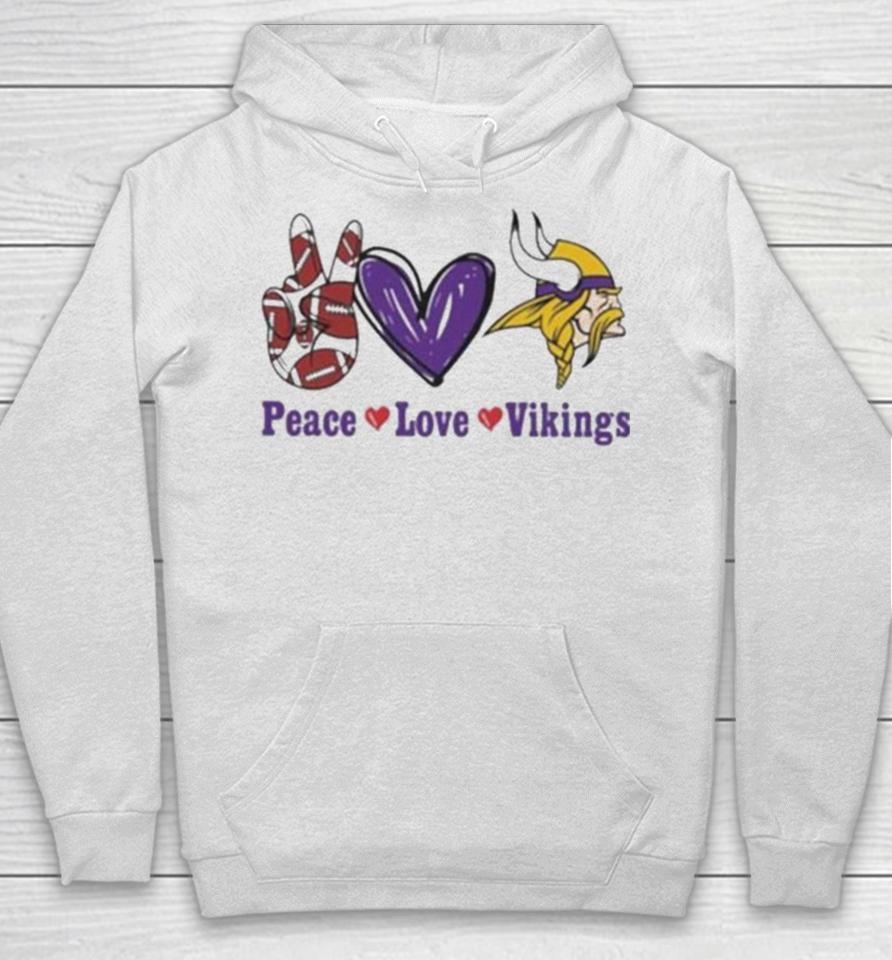 Peace Love Minnesota Vikings 2024 Hoodie