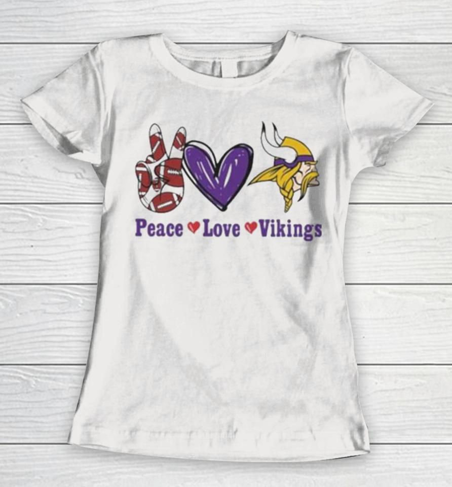 Peace Love Minnesota Vikings 2024 Women T-Shirt