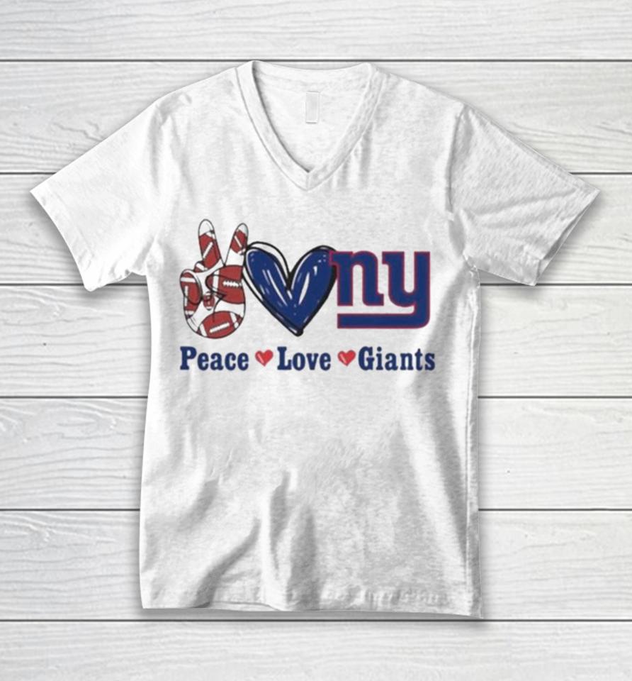 Peace Love New York Giants 2024 Unisex V-Neck T-Shirt