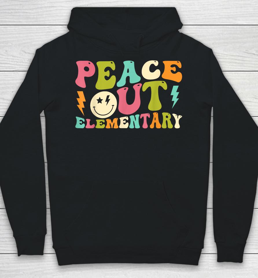 Peace Out Elementary Groovy Graduation Last Day Of School Hoodie