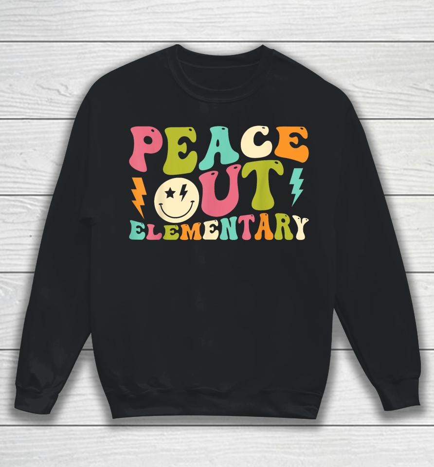 Peace Out Elementary Groovy Graduation Last Day Of School Sweatshirt