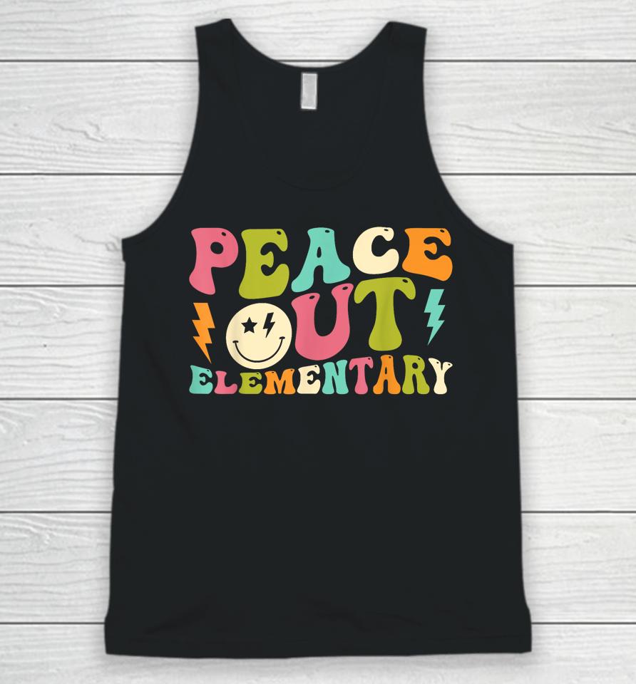 Peace Out Elementary Groovy Graduation Last Day Of School Unisex Tank Top