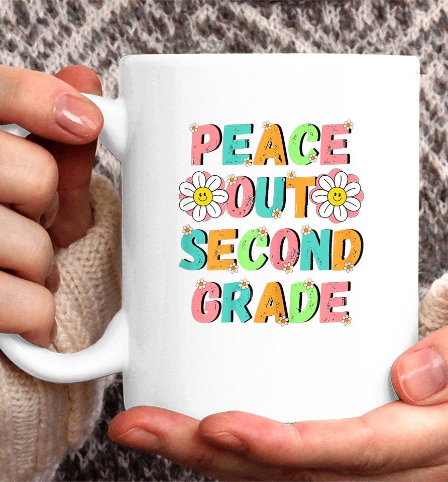 Peace Out Second Grade Cute Groovy Last Day Of 2Nd Grade Coffee Mug