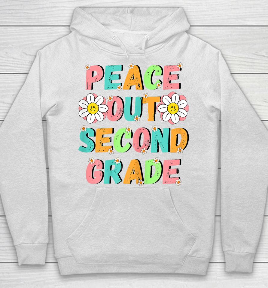 Peace Out Second Grade Cute Groovy Last Day Of 2Nd Grade Hoodie
