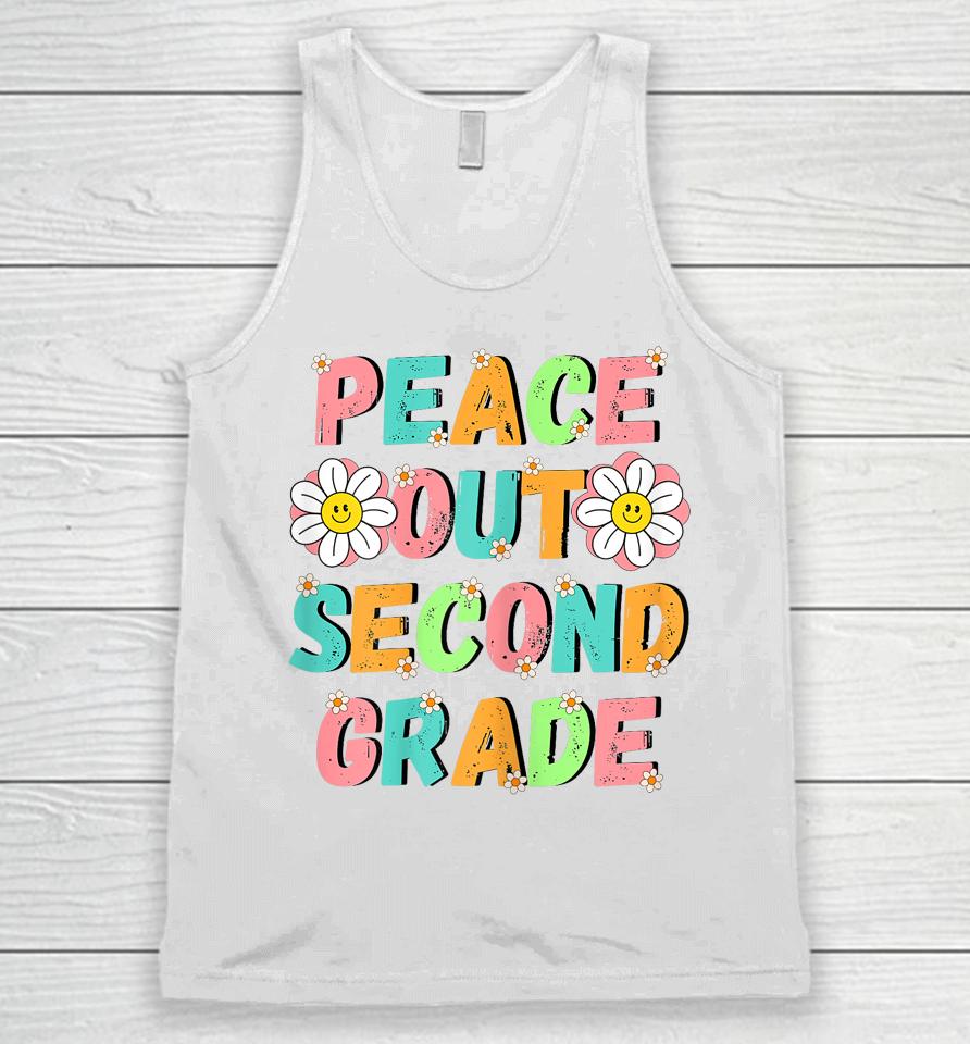 Peace Out Second Grade Cute Groovy Last Day Of 2Nd Grade Unisex Tank Top